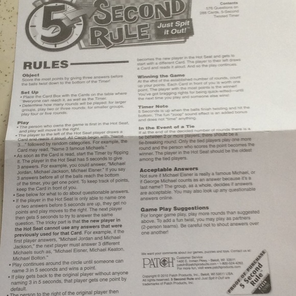 5 SECOND RULE ADULT GAME - Picture 3 of 4